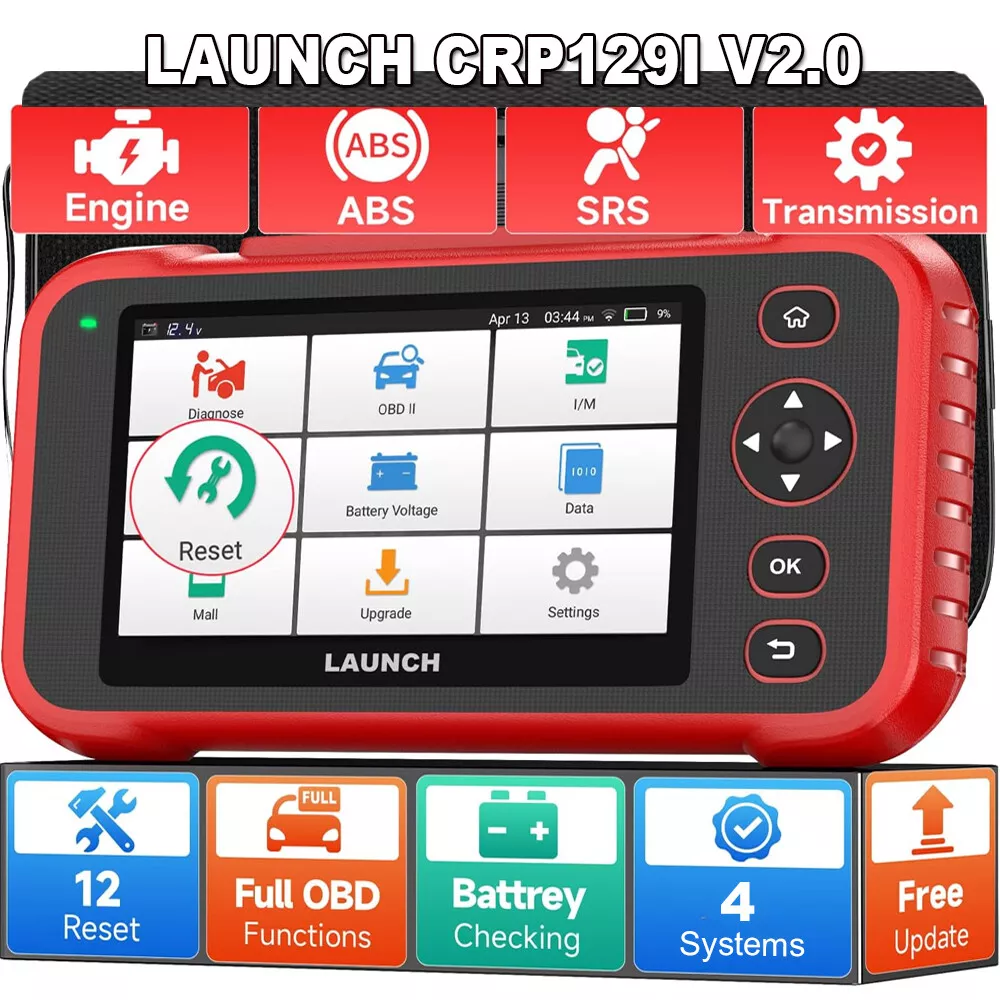 LAUNCH X431 CRP129i V2.0 OBD2 Scanner Check Engine ABS SRS Transmission 4 System Car Scanner Diagnostic Tool With 12+ Reset Automotive EOBD JOBD Professional Car Scanner Lifetime Update For All Universal Cars ราคา 8,250 บาท*ส่งฟรี