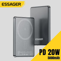 Essager pd20w 5000mAh USB C Loại C không dây sạc cho điện thoại di động Iphone Samsung Huawei Xiaomi sạc nhanh sạc dự phòng