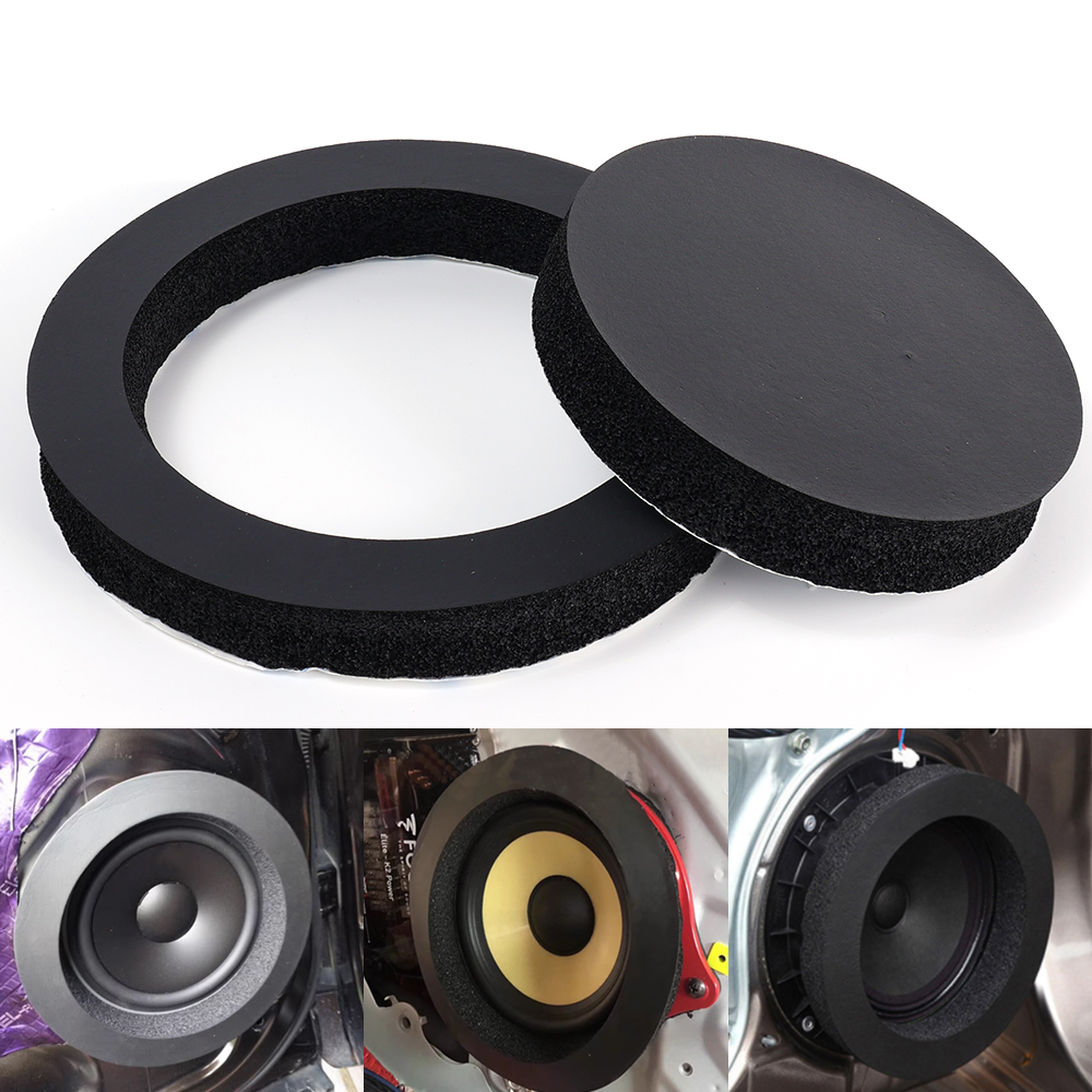 4Pcs 6.5” Car Speaker Soundproof Foam Rings – Bass Door Trim, Universal Fit