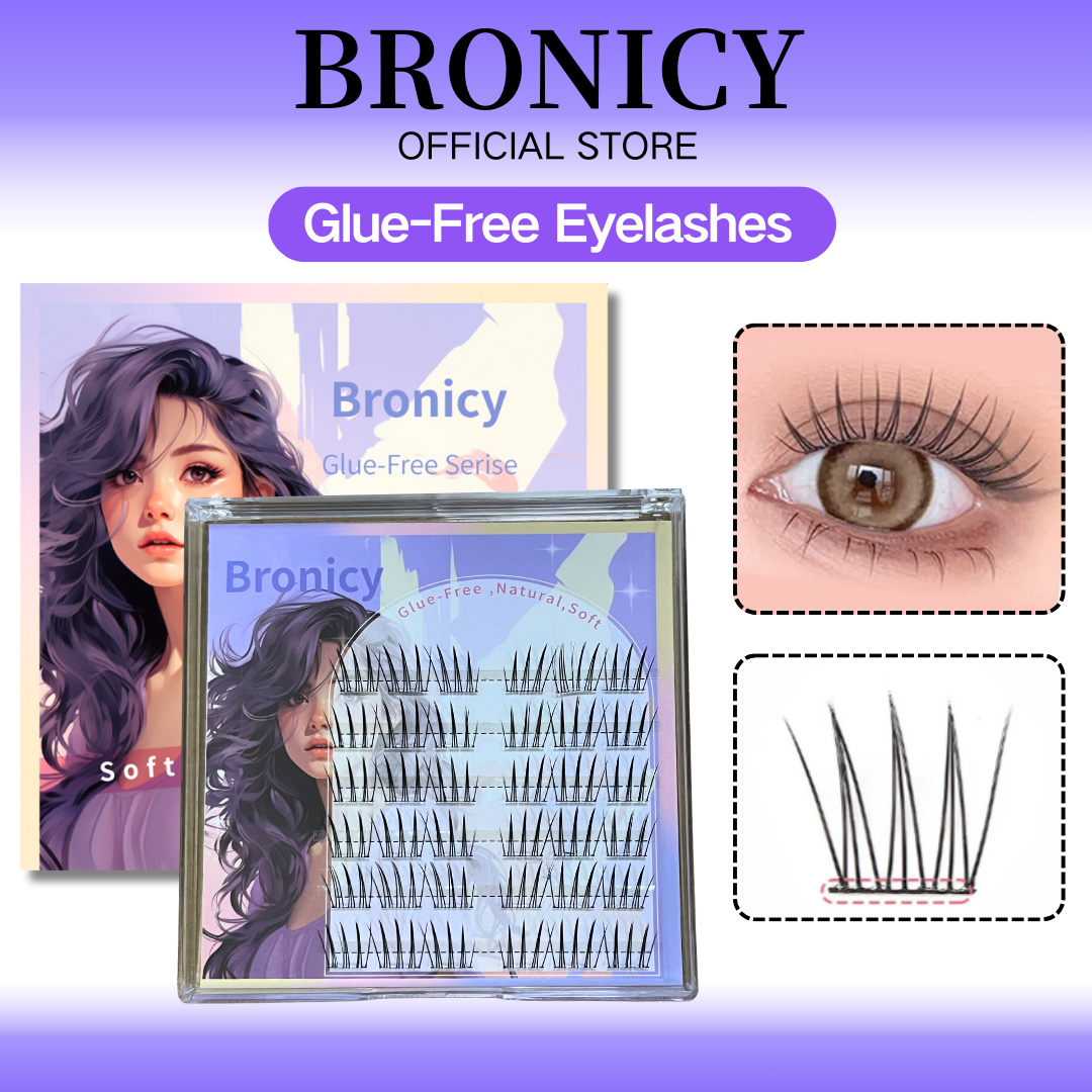 Bronicy lông mi giả không cần keo hàn quốc nhóm cô gái tự nhiên tự dính lông mi manga mô phỏng tái sử dụng dễ dán