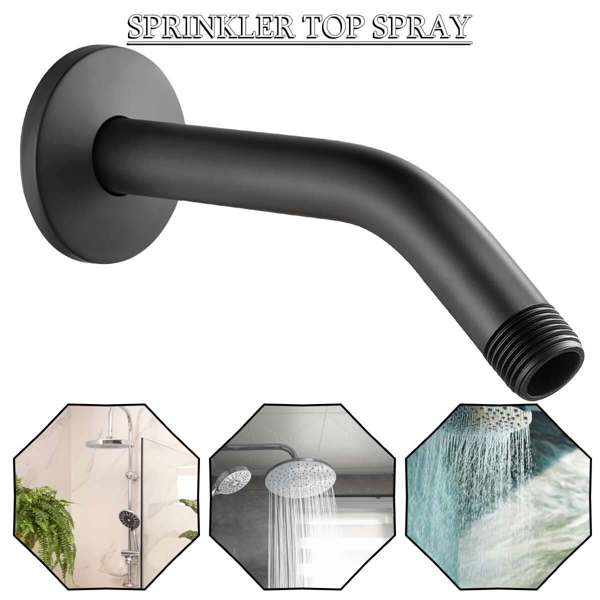 1pcs Shower Arm with Flange, 6-Inches Wall Mounted Shower Pipe Arm Extension for Fixed Shower Head