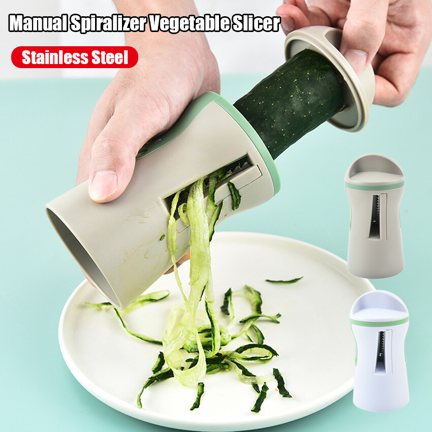 Dụng cụ cắt xoắn ốc bằng tay dụng cụ thái rau thép không gỉ dụng cụ thái rau veggie dụng cụ cắt duôi máy bào bí ngòi