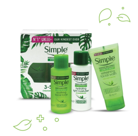 Gambar SIMPLE Kind to Skin for Sensitive Skin 3 Step Trial Kit (50ml)