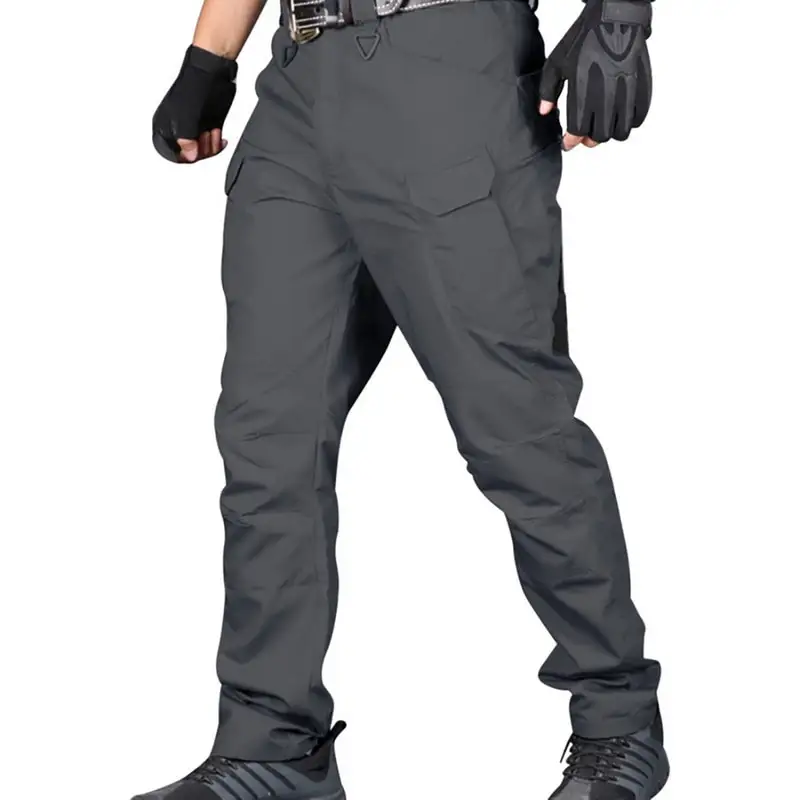 grey reflective tape cargo trousers