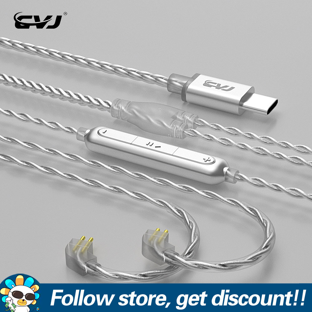 Faaeal cáp dac dongle cvj v5 type-c cáp tai nghe nâng cấp giải mã hd với mic cáp tai nghe thay thế hifi mạ bạc với dây tai nghe 2 chấu 0.75mm/0.78mm cho blon bl03 moondrop aria kato kz edx zsn tai nghe chuyên nghiệp cca ca16 pro trn mt1 pro tfz