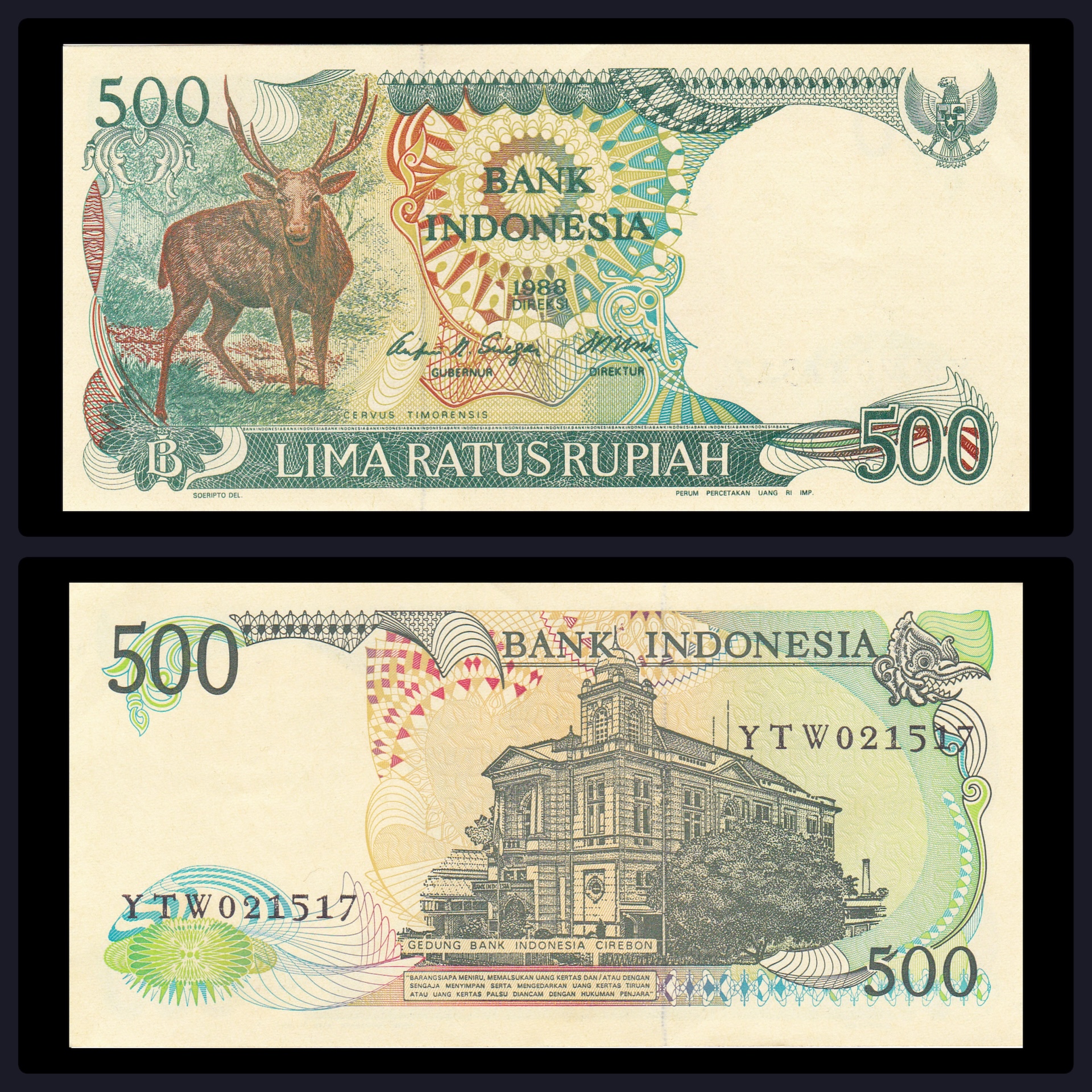 1992 Indonesia 500 Rupiah Banknote - UNC Crisp World Paper Money 2 thumbnail image