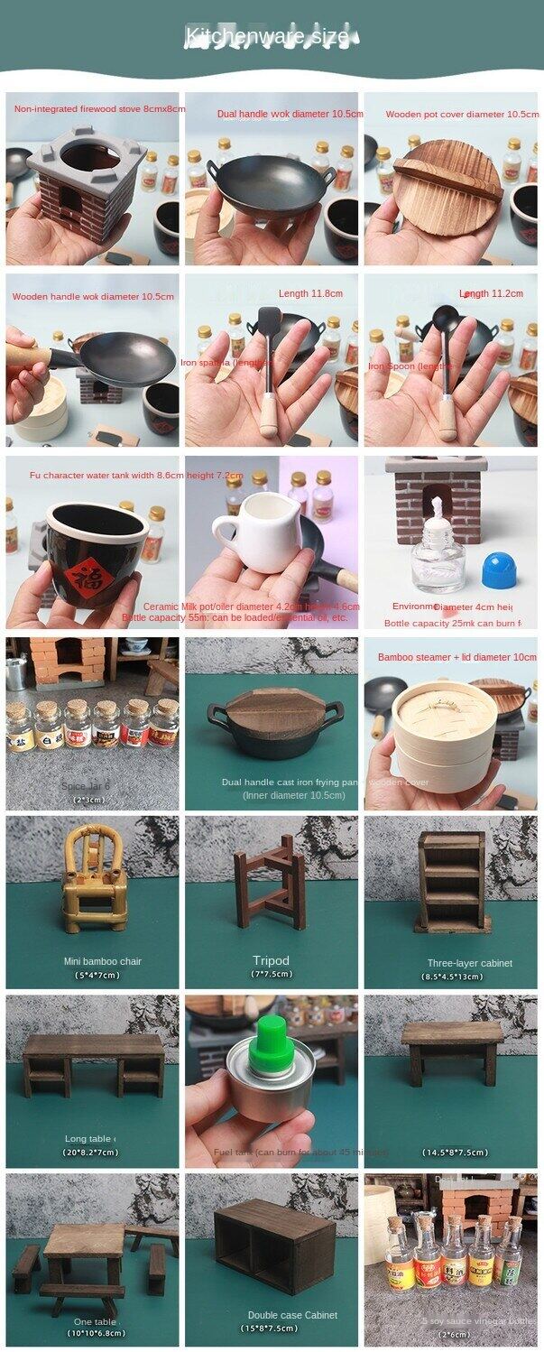[Item] Mini rural kitchen candy toy real cooking toy Coyer cooking stove play house Internet-famous toys