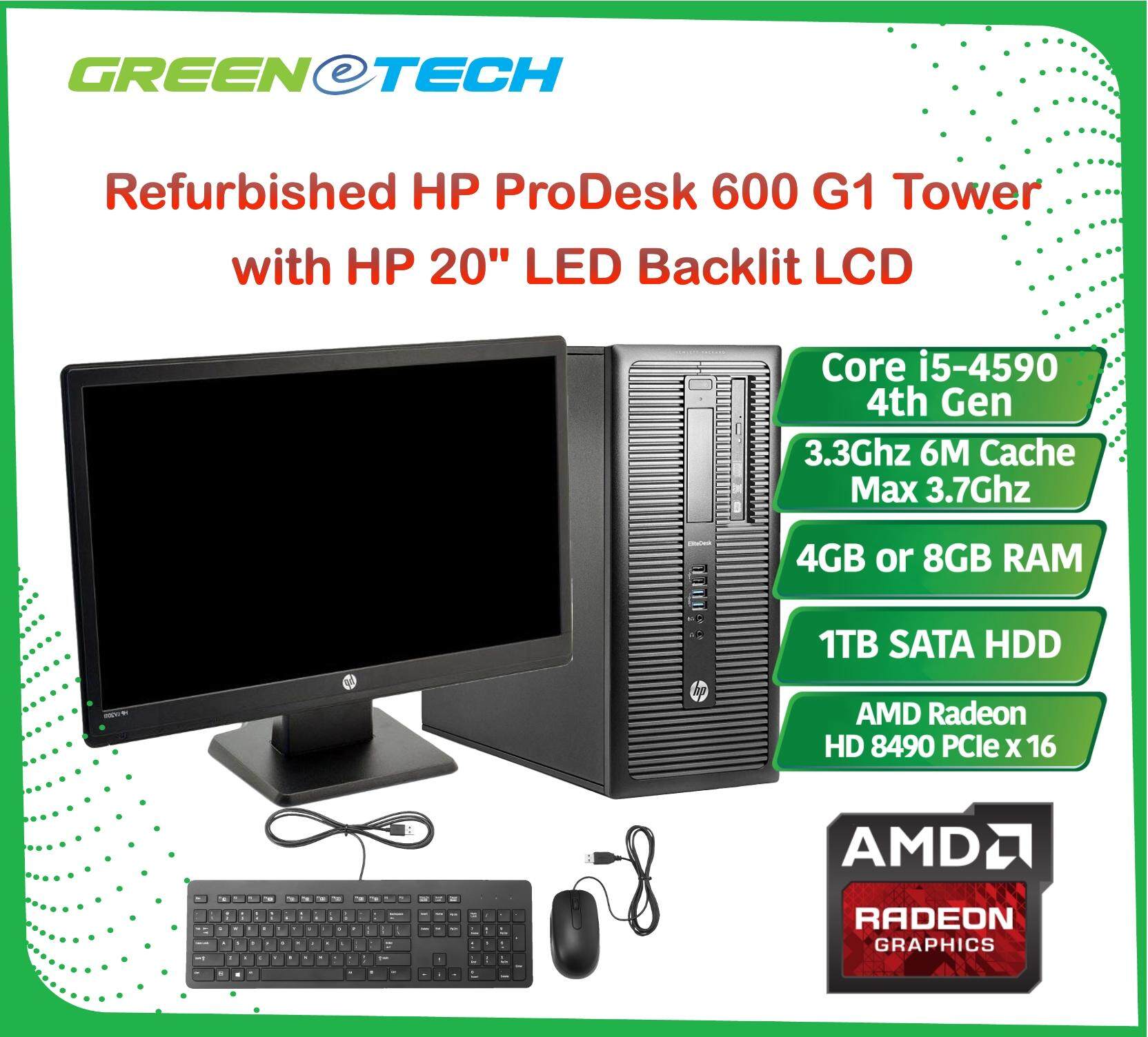 Hp Prodesk 600 G1 Tower With Hp 20 Wide Display Core I5 4490 3 3