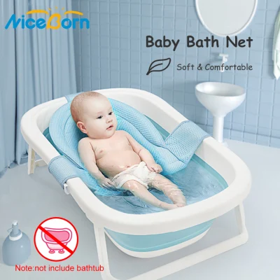 NiceBorn Baby Foldable Bath Tub Pad Adjustable Comfortable Non-Slip Baby Bath Seat Infant Safety Shower Antiskid Cushion Plastic Net Mat Baby Shower Net Bathtub Sit Up Mesh for Newborn (1)