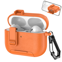 [Cover Only]LENUO for Apple AirPods Pro 3 Gen3 Case Full Coverage Lockable Protective Casing which can be used as a phone Stand