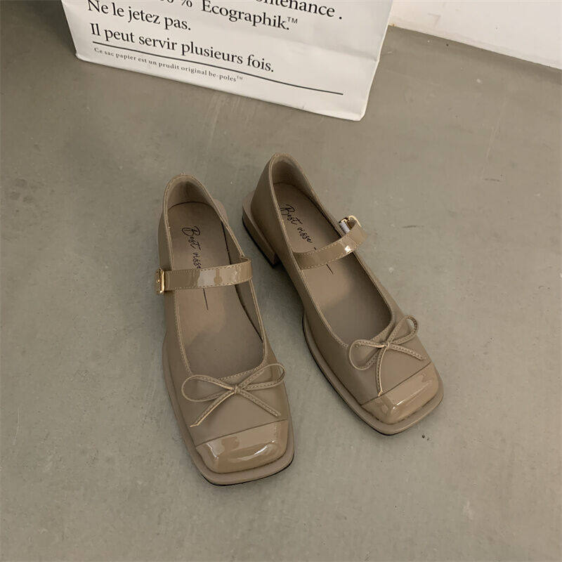 Giày Một Lớp Mẫu Mới Xuân Hè Gót Thấp Miệng Nông Giày Nữ Quai Ngang Mary Jane Năm 2022 Giày Thời Trang Phong Cách Dịu Dàng Ngọt Ngào 19
