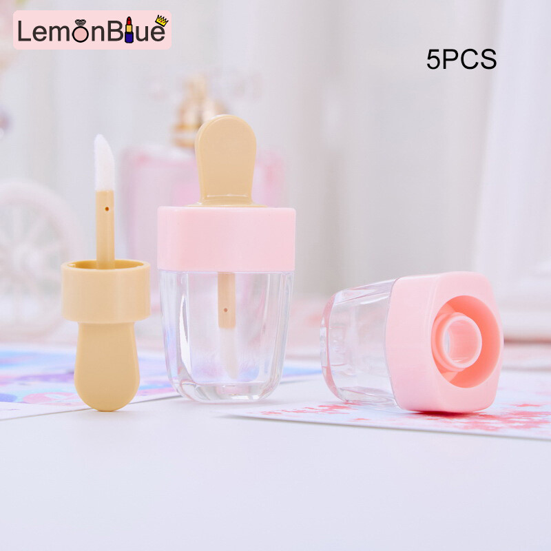 Gambar 3 5 10 PCS Lip Gloss Empty Tubes with Wand Cute Ice Pop Shaped Lip Glaze Tube Lip Gloss Empty Tubes Refillable Empty Refillable 3 5 10 PCS with Wand Cute Ice Pop Shaped Lip Glaze Tube Refillable DIY Lip Balm Container