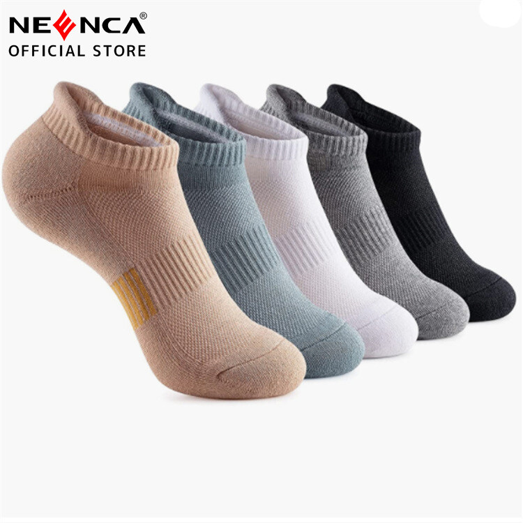 Neenca 5 túi mắt cá chân tất cho chạy bộ cổ thấp đệm Vớ thể thao thể thao, hiệu suất cao Max đệm tất cao đến mắt cá chân cho phụ nữ và nam giới với gót chân Tab