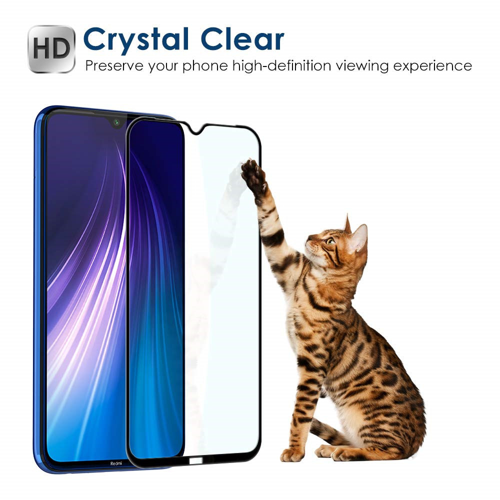 Tempered Glass Film for Xiaomi Redmi Note 8 2PCS- Black