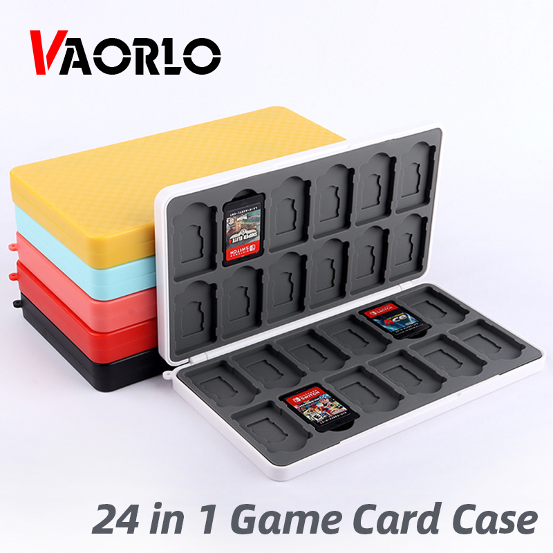 Vaorlo hộp đựng thẻ trò chơi di động 24 trong 1 cho nintendo switch oled lite hộp đựng thẻ bảo vệ chống nước cho switch phụ kiện