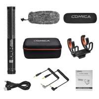 Comica CVM-VM20 Professional Super Cardioid Video Microphone with Shock Mount Camera Microphone Kit for Smartphone/DSLR Camera/Camcorder Perfect for Interview/Video Recording