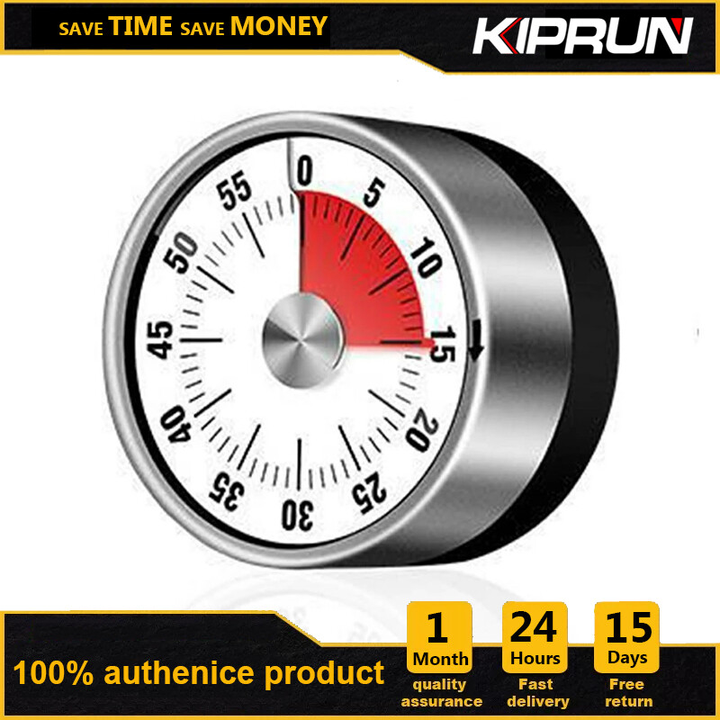 KIPRUN Kitchen Timer Magnetic Mechanical Manual Digital Timer 60-Minutes Alarm Stainless Steel Cooking Timer ราคา 130 บาท*ส่งฟรี