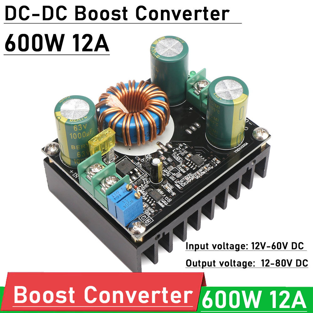 Bộ chuyển đổi tăng áp 600w 12a dc-dc bộ điều chỉnh điện áp có thể điều chỉnh 12v -60v sang 12-80v 15v 24v 36v 48v 60v 72v nguồn sạc pin