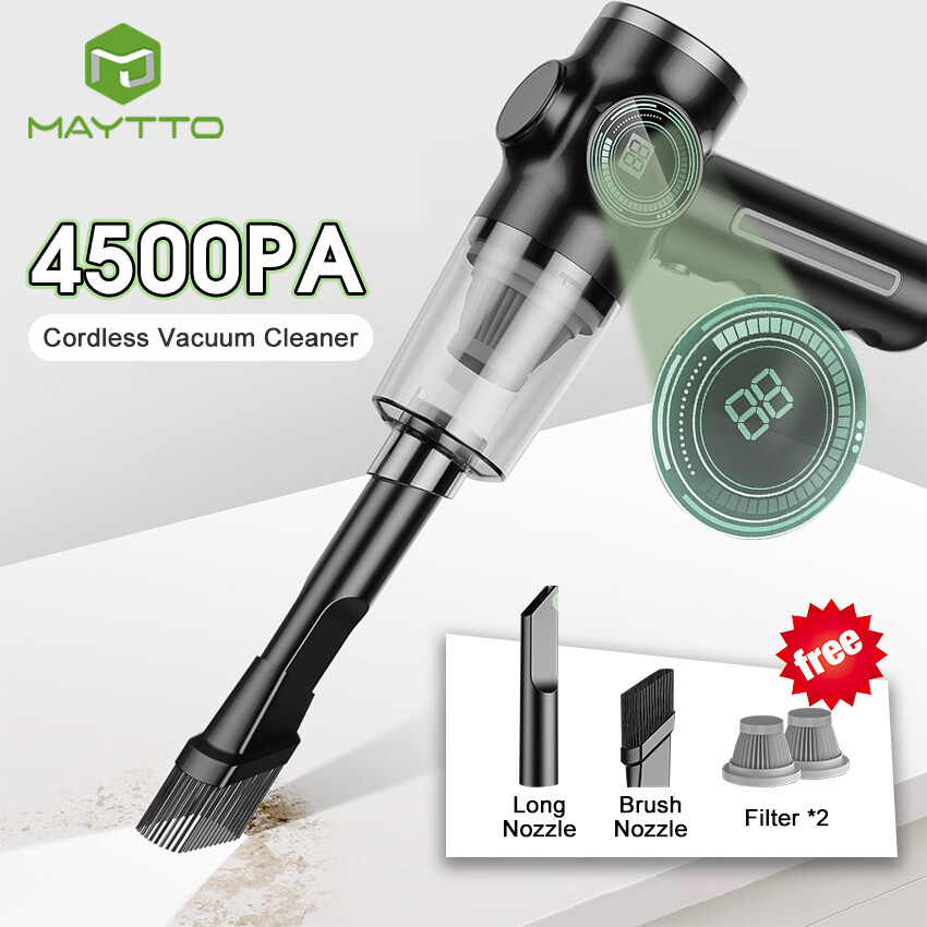 Maytto 4500Pa Không Dây Chân Không Mini Xách Tay Máy Hút Bụi Không Dây Máy hút bụi có thể sạc lại Xe Máy Hút Chân Không Hộ Gia Đình Máy hút bụi cầm tay Với hiển thị điện Cho Nhà Xe Văn Phòng