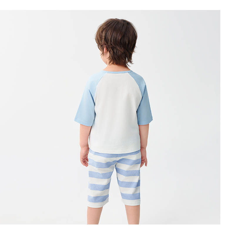 balabala Children Pajama Set Summer Thin Air Conditioning Clothing For Boy And Girl Home Clothing Little And Big Kids Parentchild Matching