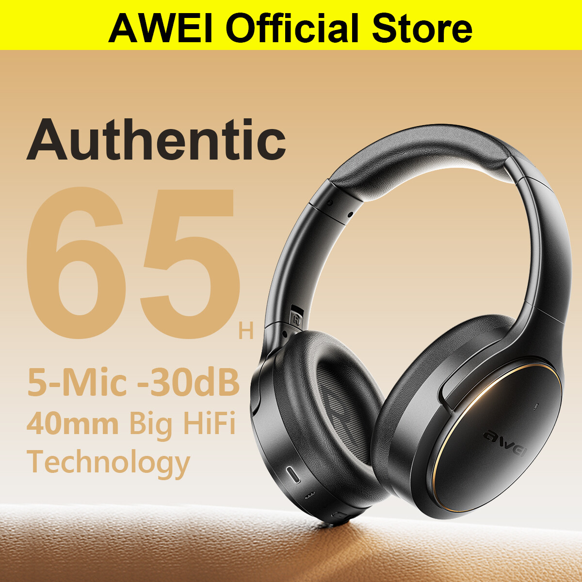 Awei Aura Phonic Series AT20 ANC ENC Active Noise Cancellation Over-ear headphones Dynamic spatial audio head tracking headphone