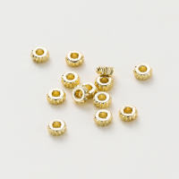 St. Kunkka 50 Hạt Charm Vàng 18K 3-5Mm Hạt Cườm Hạt Hoa Bánh Xe Tròn Dẹt Hạt Cườm Rời Để Tự Làm Phụ Kiện Vật Liệu Làm Đồ Trang Sức Không Phai Màu