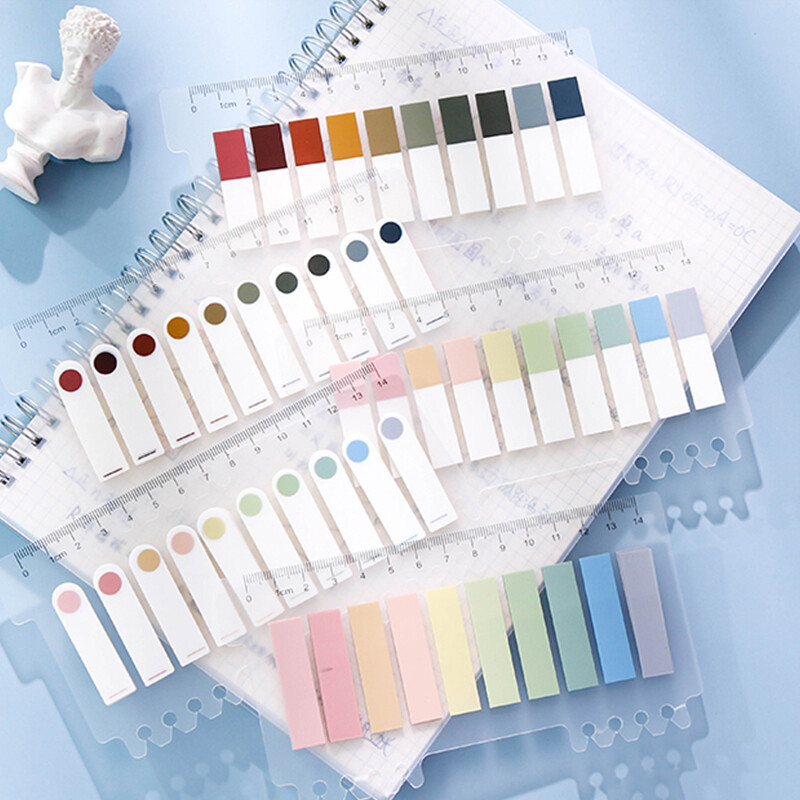 200 tờ thẻ chỉ mục morandi đánh dấu sách ghi chú dán giấy ghi chú văn phòng phẩm dễ thương papeleria đồ dùng văn phòng trường học