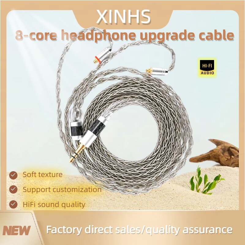 XINHS-95 Cáp Tai Nghe 4 Lõi Mạ Bạc Đồng 2.5Mm 3.5Mm 4.4Mm Đến MMCX 0.78Mm Cáp Tai Nghe Thay Thế QDC