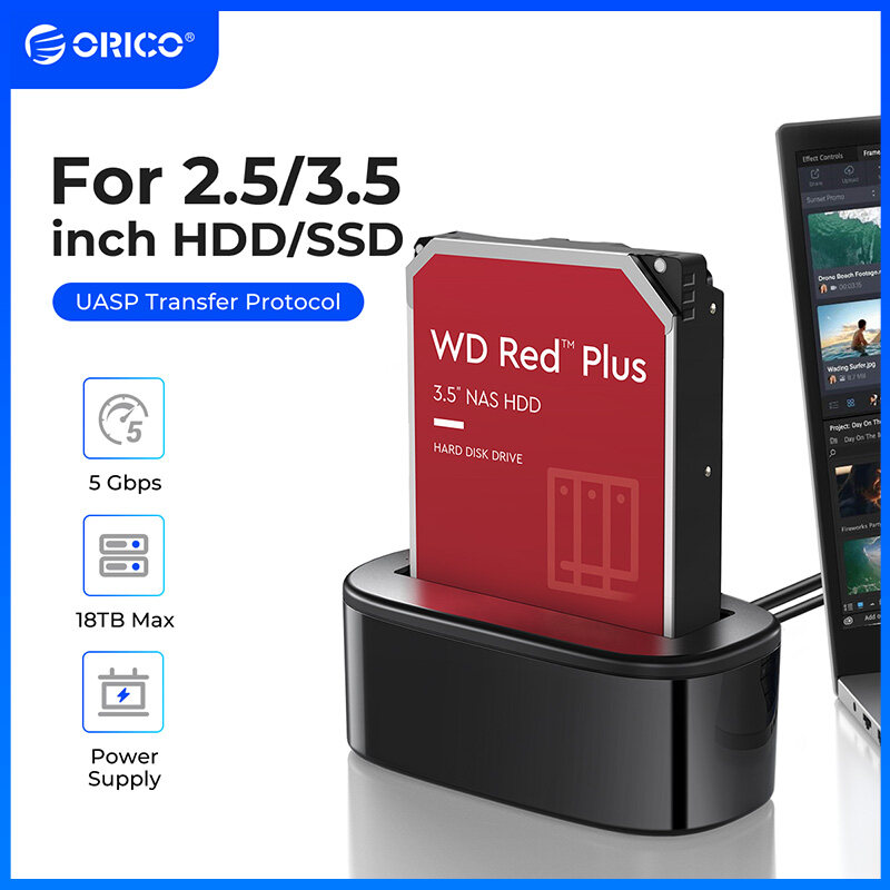 ORICO 2.5/3.5 inch ổ cứng USB bên ngoài 3.0 để SATA Trạm Sạc HDD cho HDD/SSD Hỗ trợ UASP và 16TB vỏ