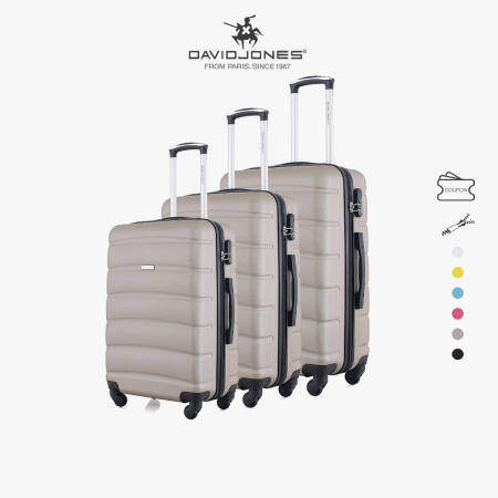 David Jones 3 Piece Luggage Set with Spinner Wheels