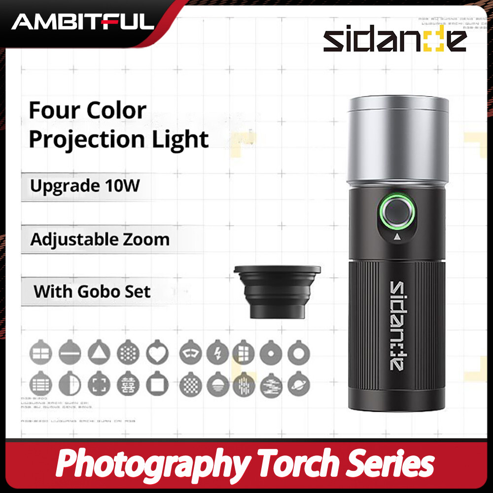 Sidande Đèn Pin Đèn người mẫu cầm tay chụp ảnh Đèn chiếu xách tay ánh sáng 4 màu + 20 mô hình Thẻ Túi Mini Đèn chiếu sáng phụ ánh sáng trong nhiếp ảnh vlog ánh sáng