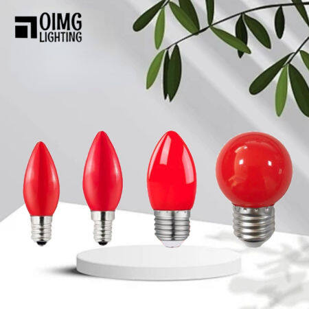 Led Red Light Bulb, E12, E14, E27 Screw Socket, Lantern Light Source, Red Light For Buddhist Temples And Altars, 2W,3W, 220V