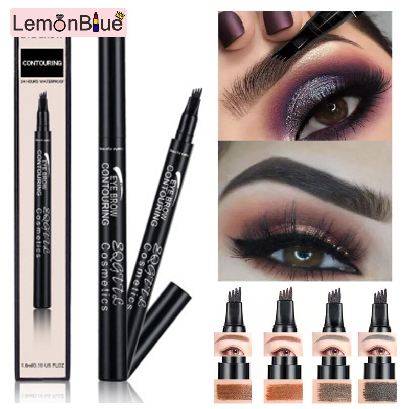Gambar LemonBlue Eyebrow Pen Eye Makeup Microbladings Tattoo 4 Head Durable Long Lasting for Women Lady Girl Girlfriends Durable Long Lasting Eyebrow Pen Eye Makeup Microblading Tattoo 4 Head