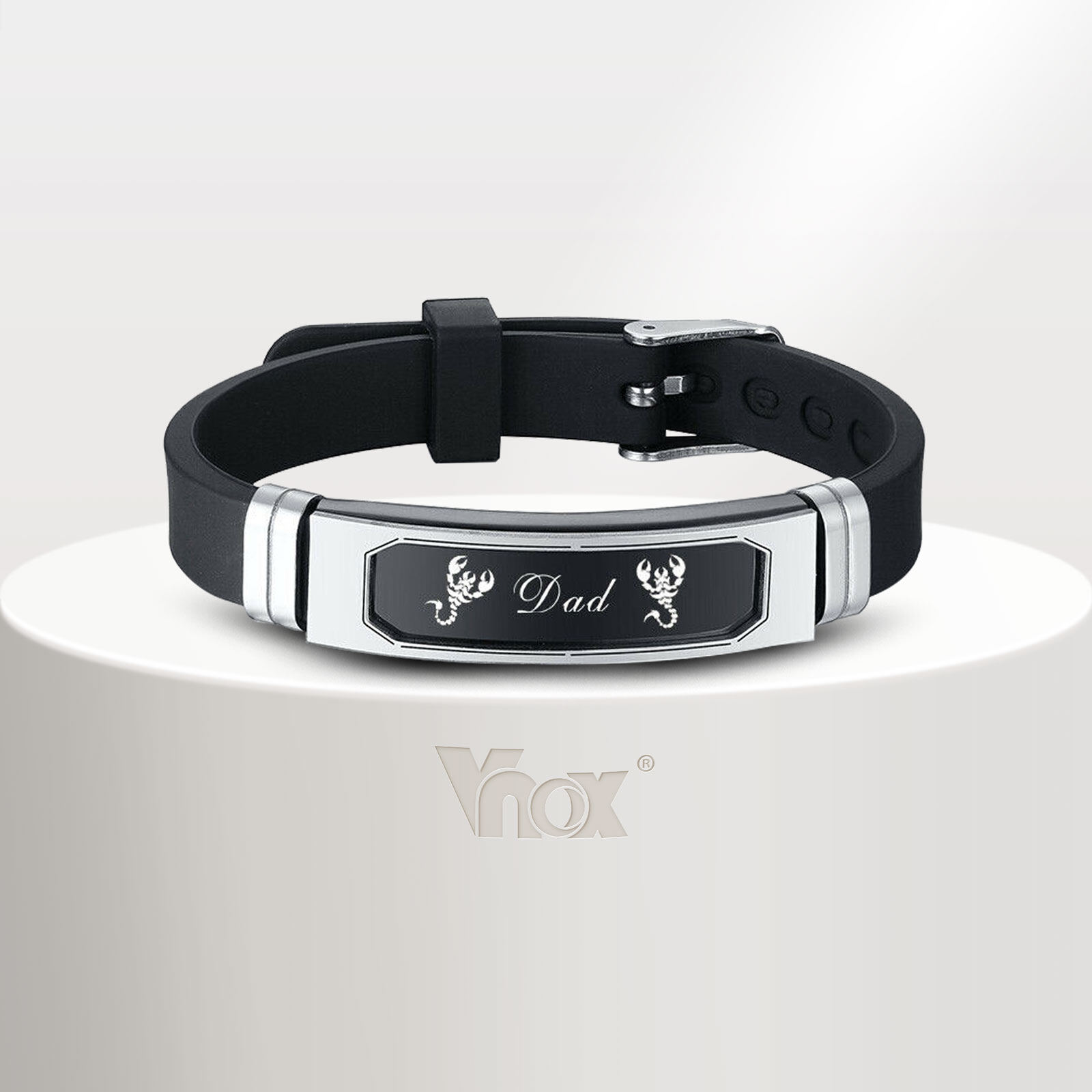 Vnox Bracciale identificativo da uomo medico personalizzato Bracciale