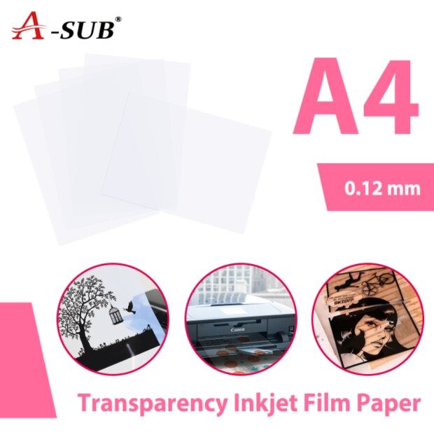 5/10pcs Transparent inkjet film A4 size inkjet Laser Printing