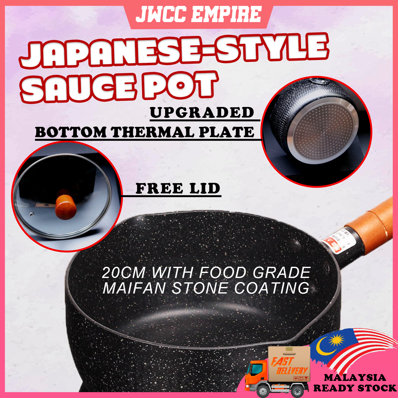 Gambar UPGRADED 20CM MaiFan Snow Pot Non Stick Milk Pot Snow Pan Small Milk Pot Noodle Pot Maggie Pot Cooker JAPANESE STYLE ??? ??????? 20CM Sauce pot