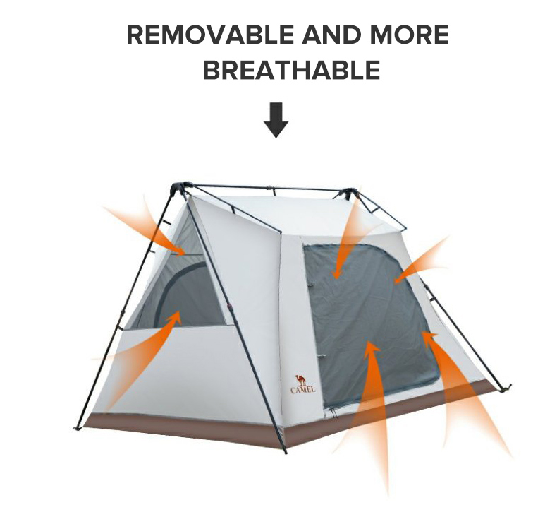 CAMELCROWN Outdoor Camping automatic Quick Build tent Large Capacity 3-4 Persons tent Large Space · v21