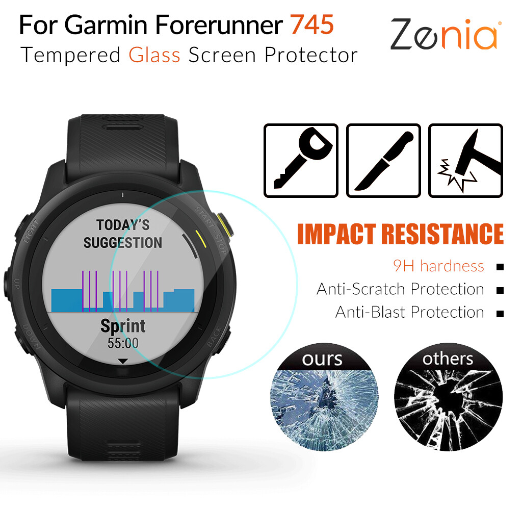Zenia 2pcs Full Screen Protector Film For Garmin Forerunner 745