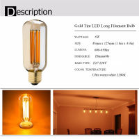 E27 LED Filament Bulb 4W 6W T45 Vintage Edison LED Bulbs 220V 2700K Wam White Dimmable Light Bulb for Home Decorative Lighting