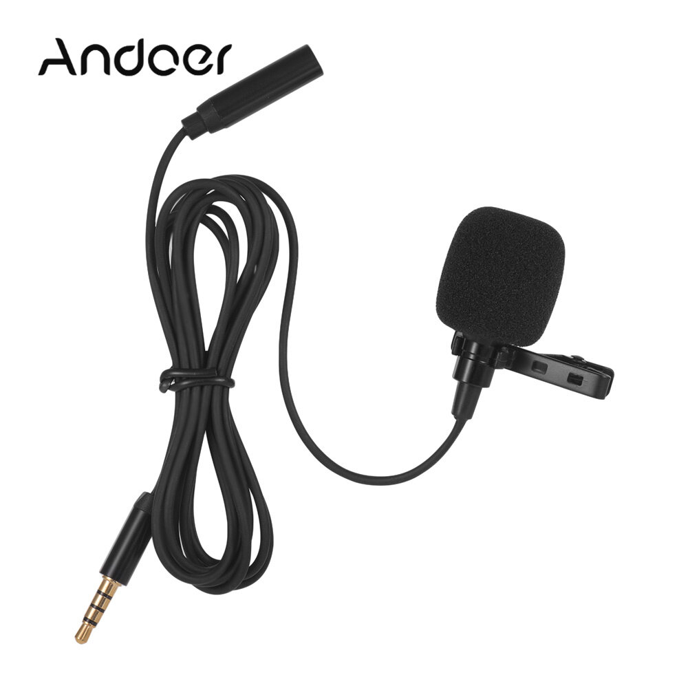 Ve Áo Kẹp Mini Bình Ngưng Lavalier Micro Mic Với Tai Nghe 3.5Mm Giắc Cắm Đầu Ra Cho I-Phone I-pad Điện Thoại Thông Minh Android Máy Ảnh DSLR Máy Tính Máy Tính Máy Tính Xách Tay