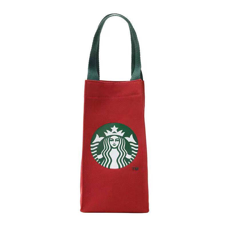 Starbuck Reusable Coffee Bag Handbags 2020 Canvas Tote Carrier Tumbler Carrier Bag Holder - 4