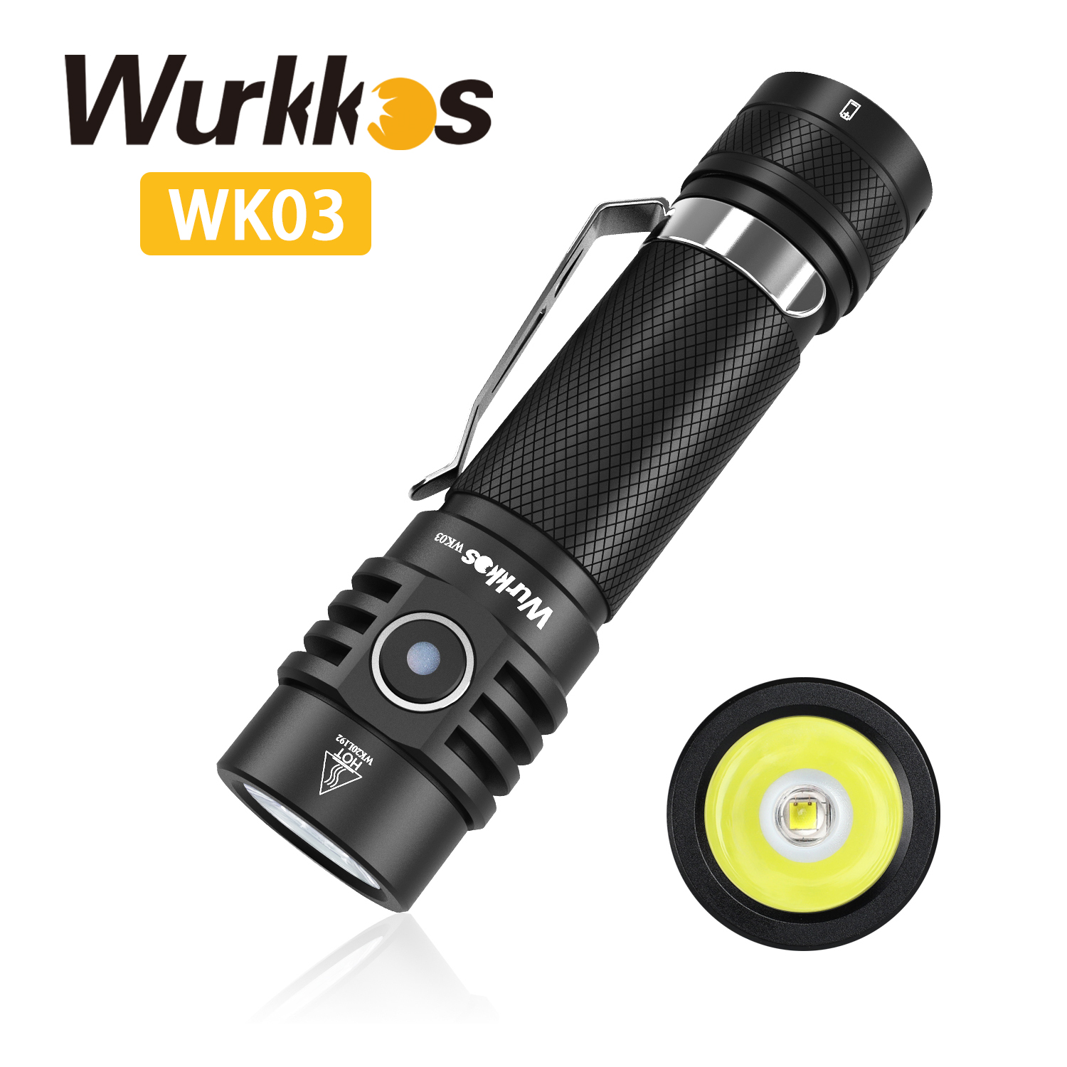 Wurkkos Đèn Pin LED WK03 Đèn Pin 18650 1800LM ATR Luminus SST40 Đèn Sạc USB C Chống Nước IP68 Cho Đi Bộ Đường Dài Cắm Trại