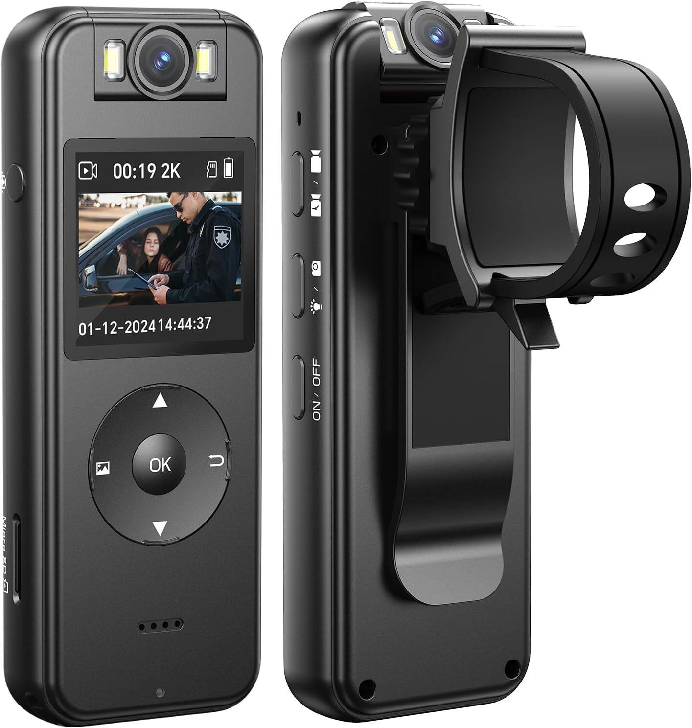BOBLOV A27 WIFI Camera 2K Mini Body Worn Camera, HD 1440P 180° Rotating Lens Video Camera Body Camera Vlogging Camera Video Camcorder with Adjustable Belt for Delivery, Sports, Cycling, Motorcycles ราคา 1,699 บาท*ส่งฟรี