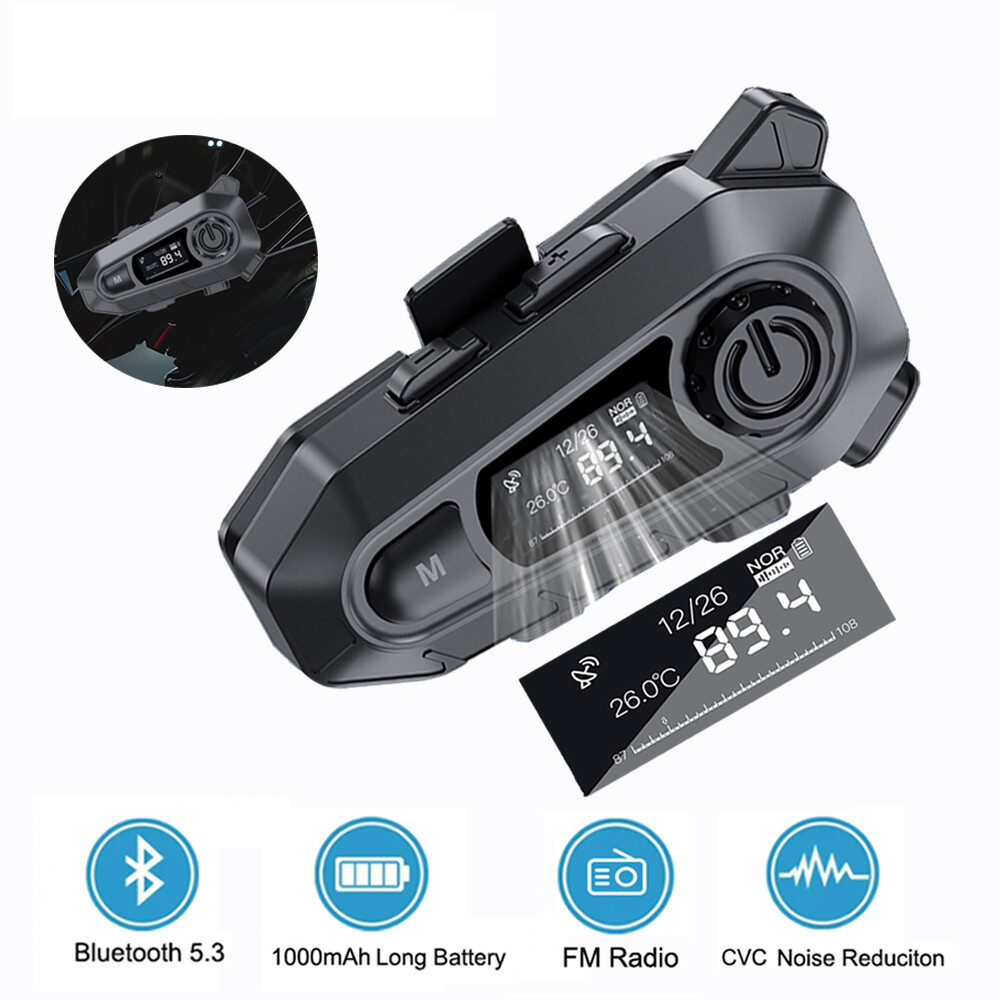 [HLINKEY Motorcycle Headset Wireless Handfree Call Waterproof BT 5.3 Moto Headphone With FM Radio Large LED Display For Rider,Motorcycle Headset Wireless Handfree Call Waterproof BT 5.3 Moto Headphone With FM Radio Large LED Display For Rider,] ราคา 407 บาท*ส่งฟรี