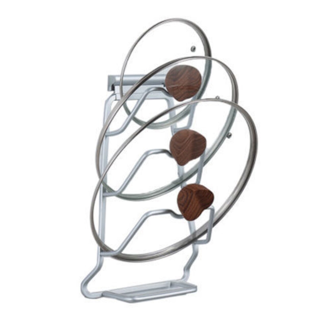 Gambar Pot lid rack kitchen artifact space aluminum kitchen shelf wall hanging free punching kitchen storage rack kitchen supplies