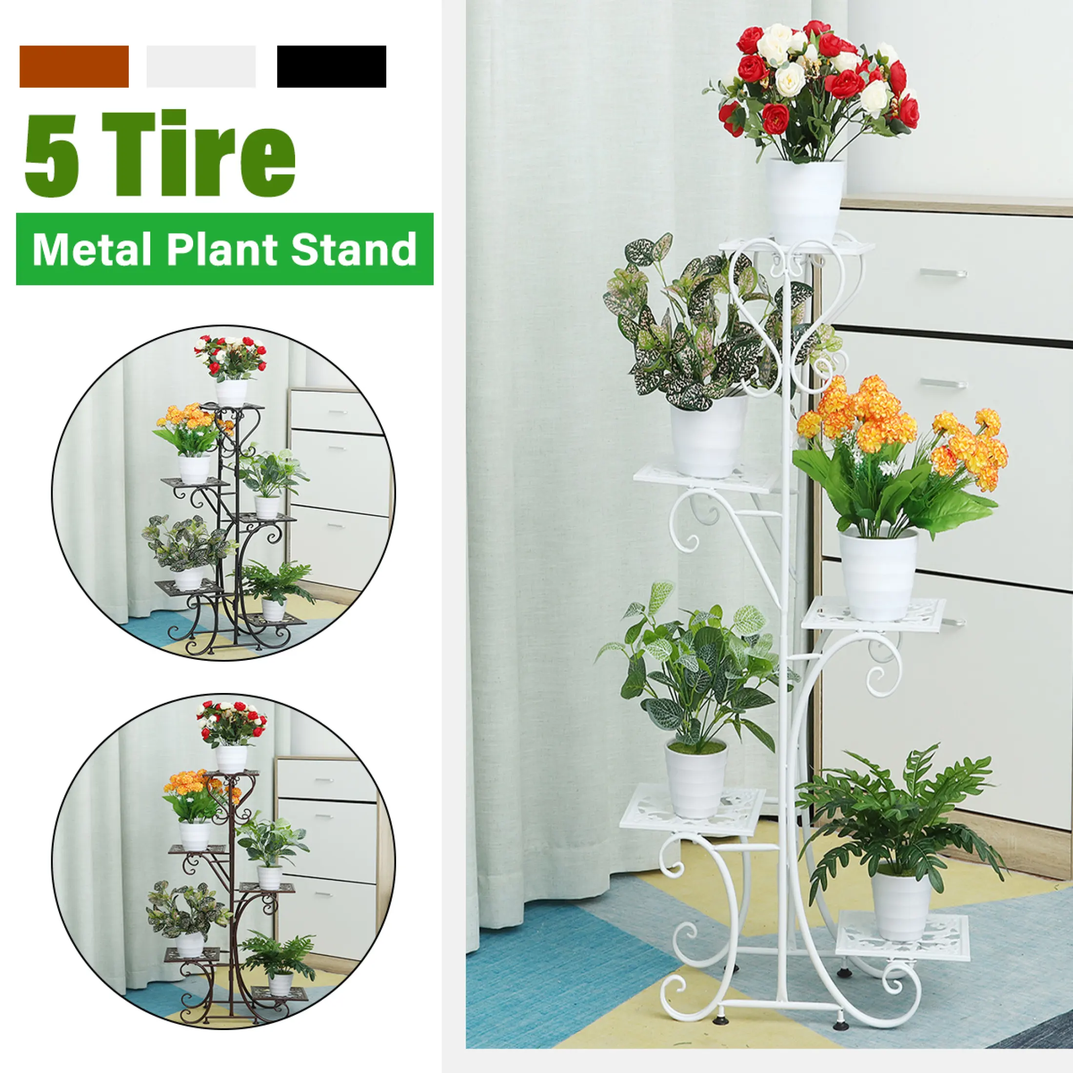 5 Tier Metal Plant Stand Garden Planter Holder Flower Bicycle Shape Shelf Rack Lazada Singapore