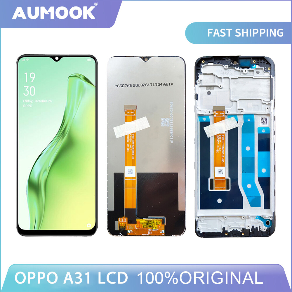 Aumook 6.5 "ban đầu cho oppo a31 màn hình lcd cph2015, cph2073, cph2081, cph2029, cph2031 màn hình cảm ứng số hóa hiển thị cho oppo a31 2020 màn hình lcd