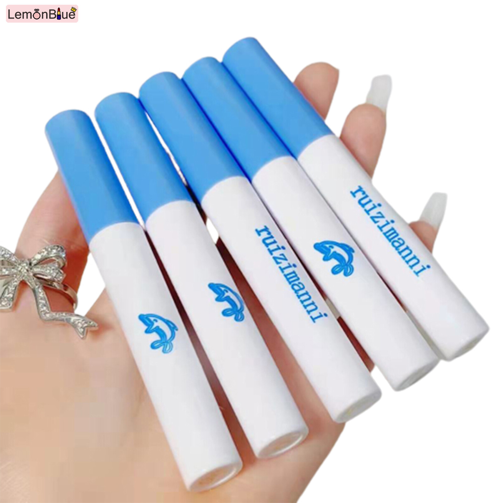 Gambar LemonBlue 5 Pcs Velvet Lip Glaze Lip Gloss Liquid Lipstick for Student Girls Women Makeup Portable Lipstick Set Longlasting Waterproof Liquid Lipstick Matte Lip Makeup