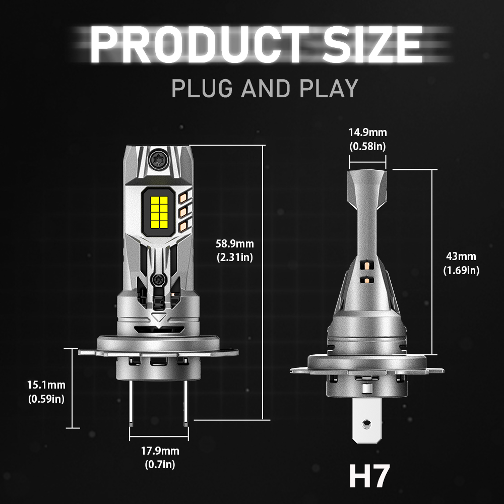 2 Bóng Novsight N63 9005 9006 H1 H3 H4 H7 H11 Bóng Đèn Pha LED 90W 20000LM 6500K Đèn LED Siêu Sáng C