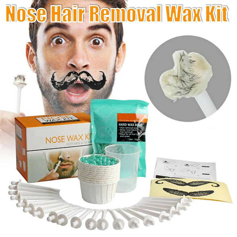 QIAONSHOP Nose Ear Hair Removal Wax Kit Sticks Easy Men Unisex Nasal Waxing  Remover Strips